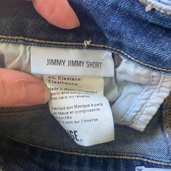 Paige Jimmy Jimmy Denim Jean Shortie Shorts Cuffed Medium Wash Womens Size 26 - Picture 4 of 5